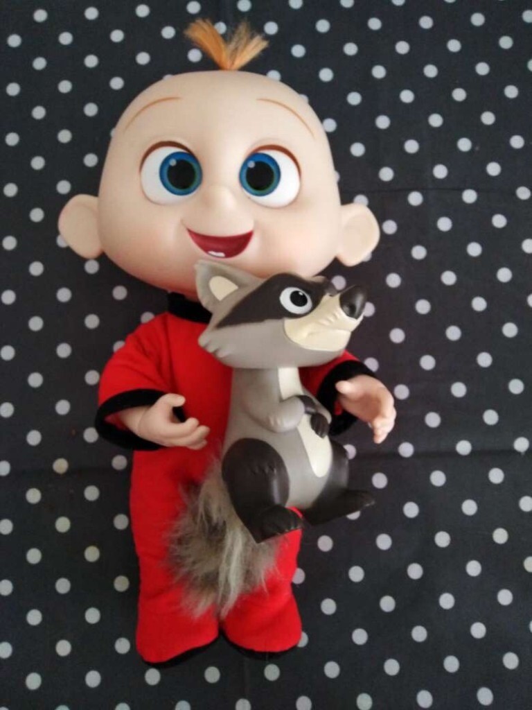 incredibles 2 jack jack attacks feature action doll with lights and sound includes raccoon toy